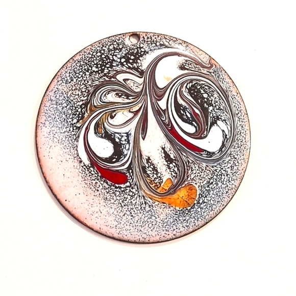 Abstract Enamel on Copper Pendant | 1970s | Canadian Artist - Picture 1 of 5